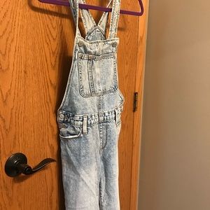 Stonewashed Denim Overalls